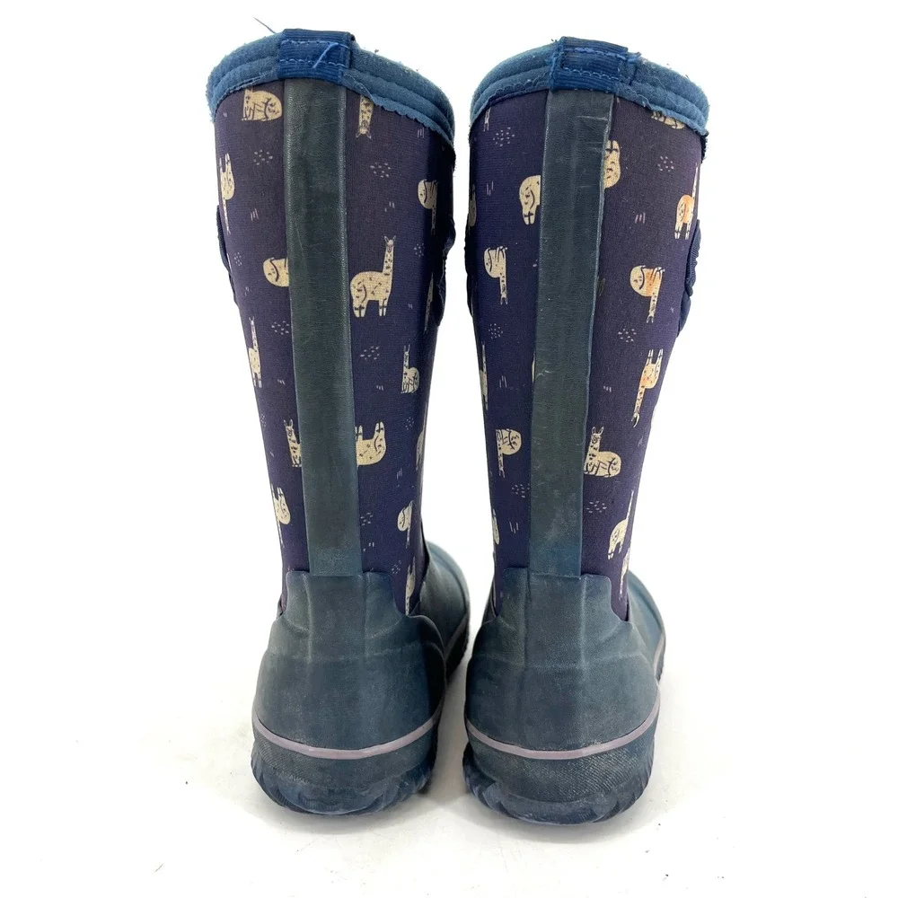 Target Kids Llama Alpaca Purple Waterproof Rubber Insulated Rain Boots (youth 1)